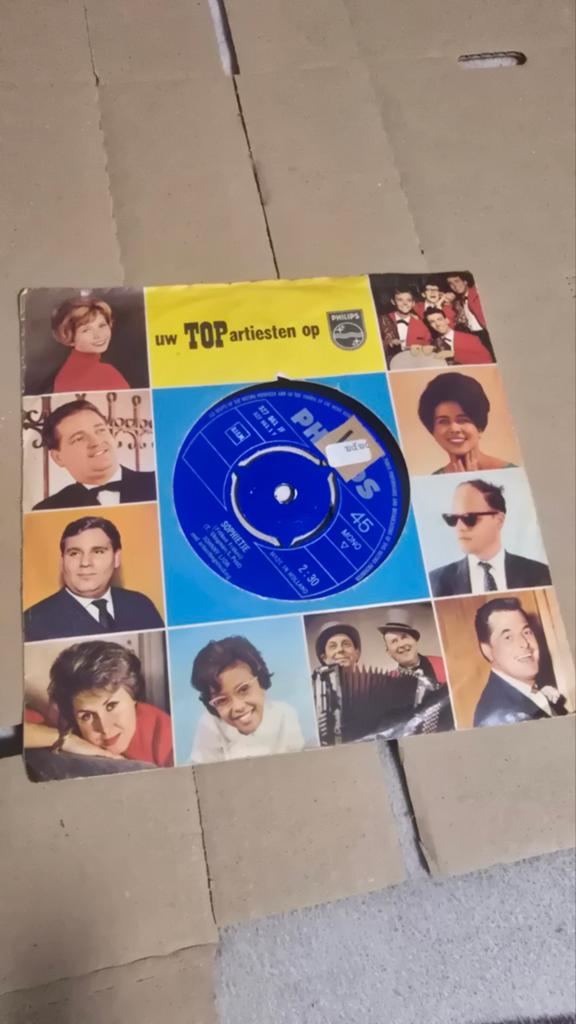 Philips 'Uw TOP artiesten op Philips' 45 toeren single, Gebruikt, 7 inch, Single, Ophalen of Verzenden