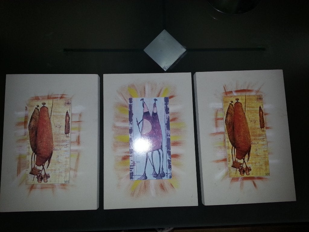 set wanddecoratie, 3 stuks, Ophalen of Verzenden, Zo goed als nieuw, 37 cm, 26 cm