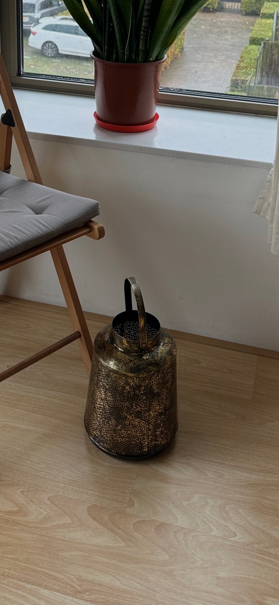 Decoratieve metalen kandelaar/lantaarn, Ophalen, Zo goed als nieuw, Metaal, Kandelaar