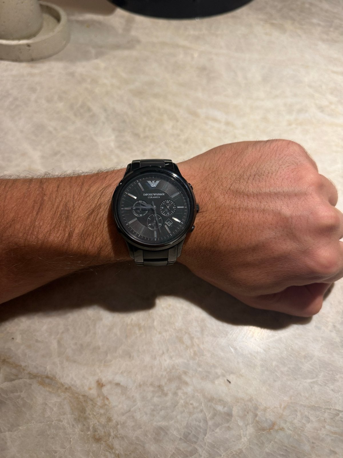 Emporio Armani ceramica  Herenhorloge - Batterij leeg, Gebruikt, Polshorloge, Ophalen, Overige merken