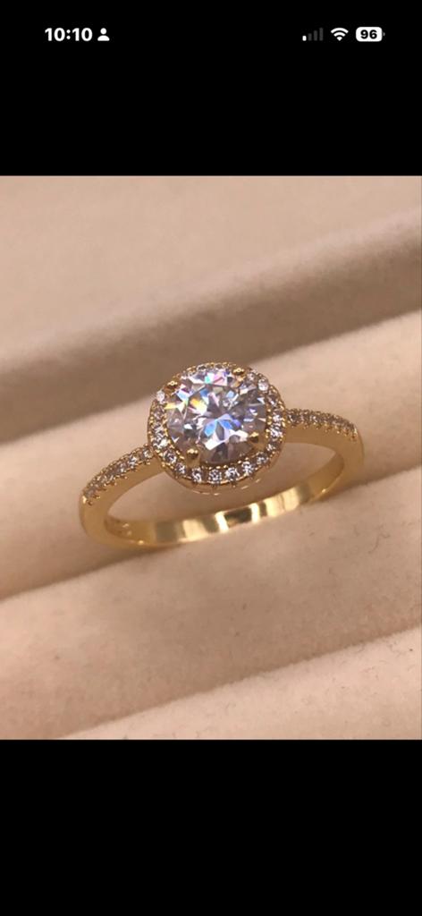Gouden Moissanite Ring met GRA Certificaat, Sieraden, Tassen en Uiterlijk, Overige materialen, Nieuw, Ophalen of Verzenden, 17 tot 18