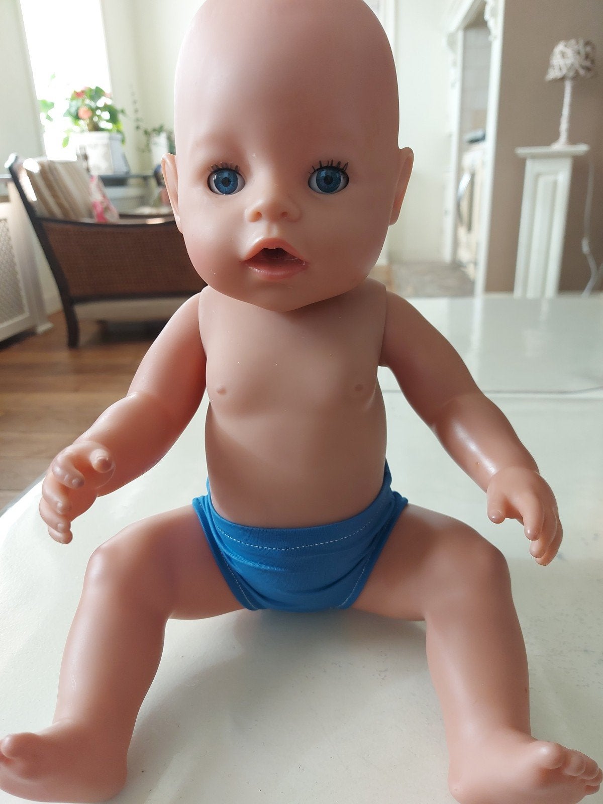 Leuke blauwe jongens zwembroek baby born, Ophalen of Verzenden, Nieuw, Babypop