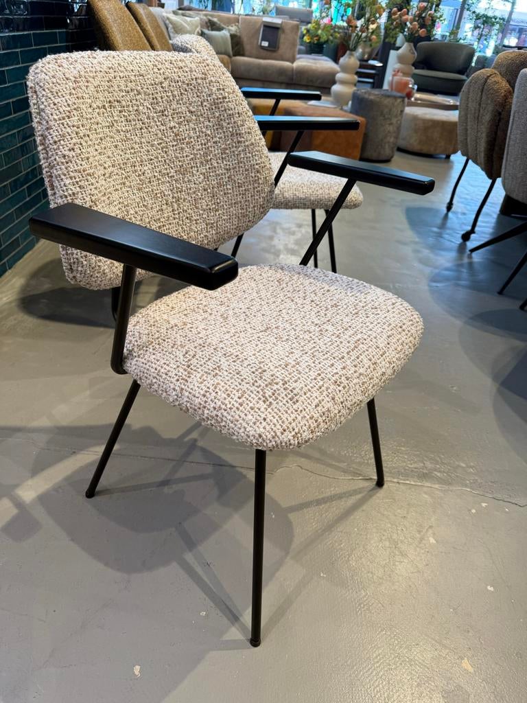 2 Moderne gestoffeerde stoel met armleuningen nieuw, Huis en Inrichting, Stoelen, Ophalen, Twee, Overige kleuren, Nieuw