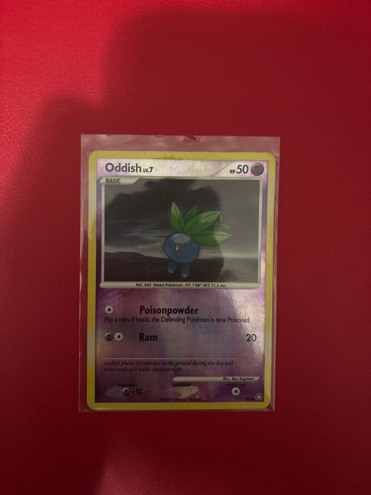 Pokemon kaart Oddish LV.7 112/146, Ophalen of Verzenden, Zo goed als nieuw, Losse kaart