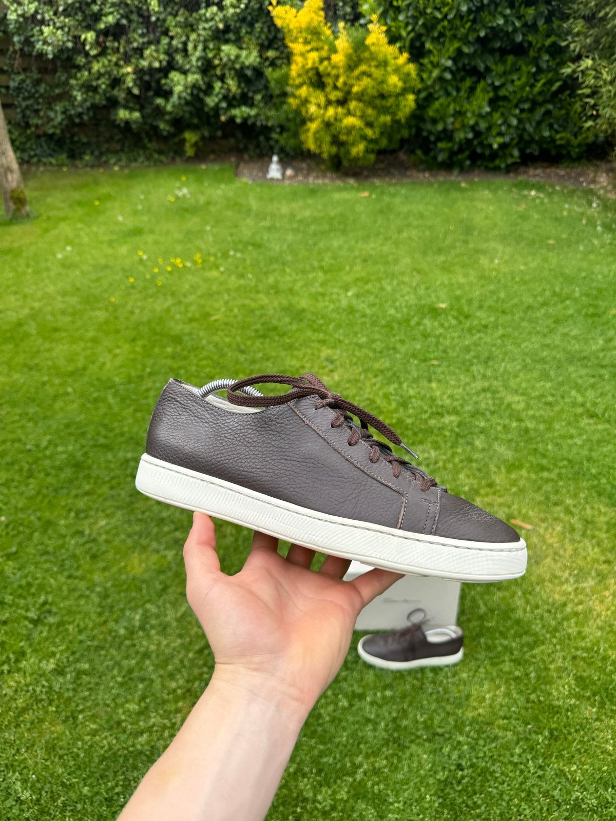 Santoni sneakers bruin UK9/EU43, Ophalen of Verzenden, Zo goed als nieuw, Bruin, Sneakers of Gympen