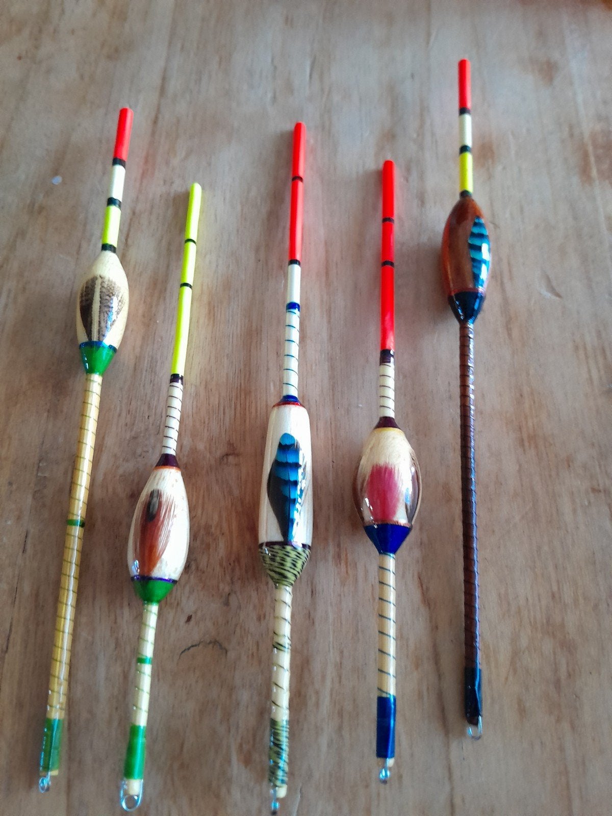 handgemaakte karper zeelt dobbers met featherinlay, Watersport en Boten, Ophalen of Verzenden, Nieuw, Dobber of Lood