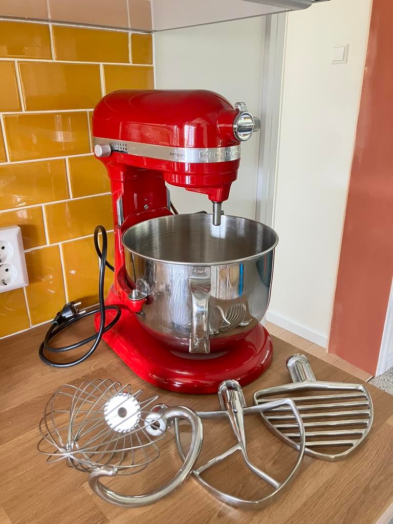 Kitchenaid artisan mixer heavy duty 6,6L, Witgoed en Apparatuur, Keukenmixers, Zo goed als nieuw, 4 liter of meer, 3 snelheden of meer