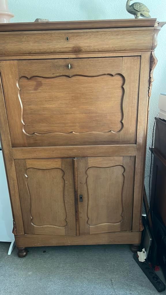 Te koop antiek secretaire , blad beschadigd ,, Huis en Inrichting, Kasten | Secretaires, Ophalen, Gebruikt, Antiek