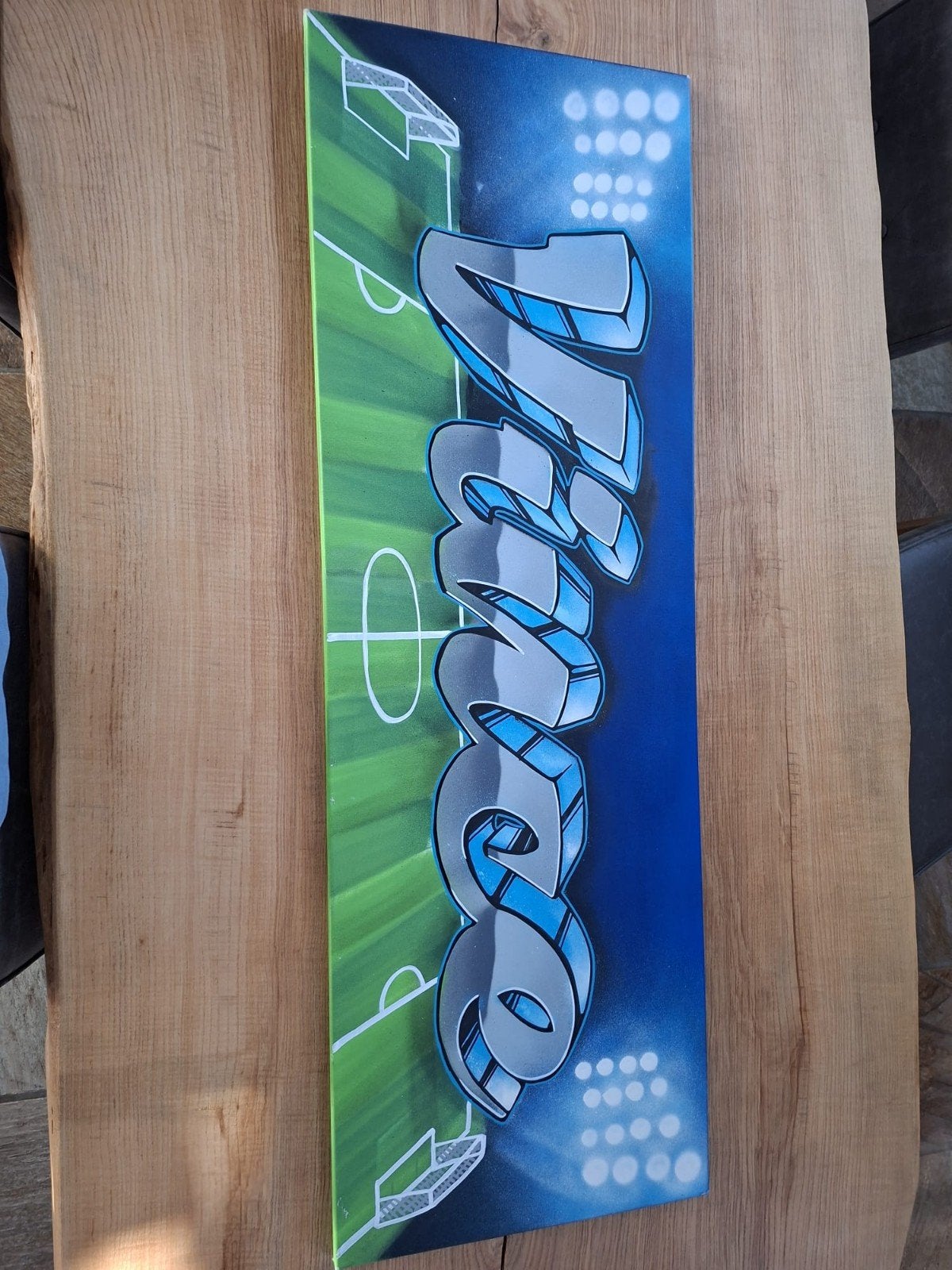 graffiti schilderij met naam Vince, Antiek en Kunst, Ophalen, Textiel, Handgeschilderd, Acrylverf