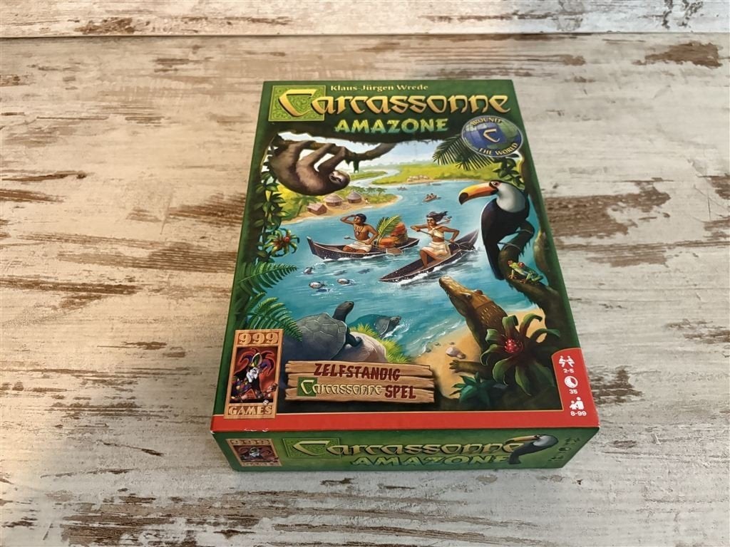 Carcassonne Amazone - 999 games - s2083, Hobby en Vrije tijd, Gezelschapsspellen | Bordspellen, Verzenden, Zo goed als nieuw