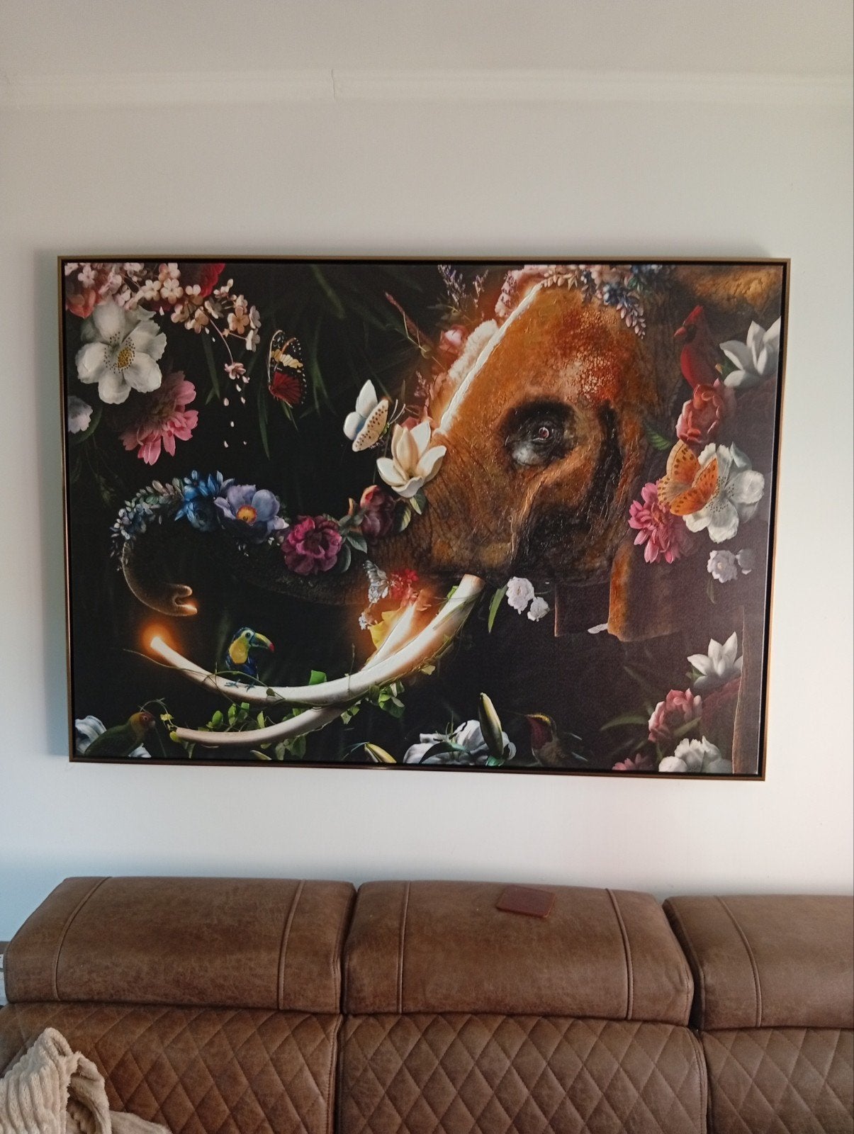 Mooi schilderij met diepe lijst, Ophalen, Zo goed als nieuw, Schilderij, 100 tot 125 cm