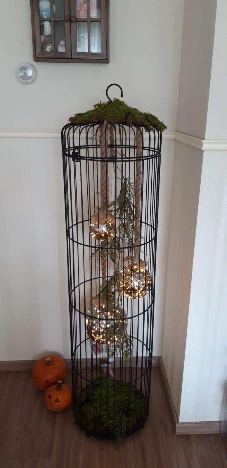 Decoratieve vogelkooi met verlichting, Overige stijlen, Ophalen of Verzenden, Metaal, Gebruikt