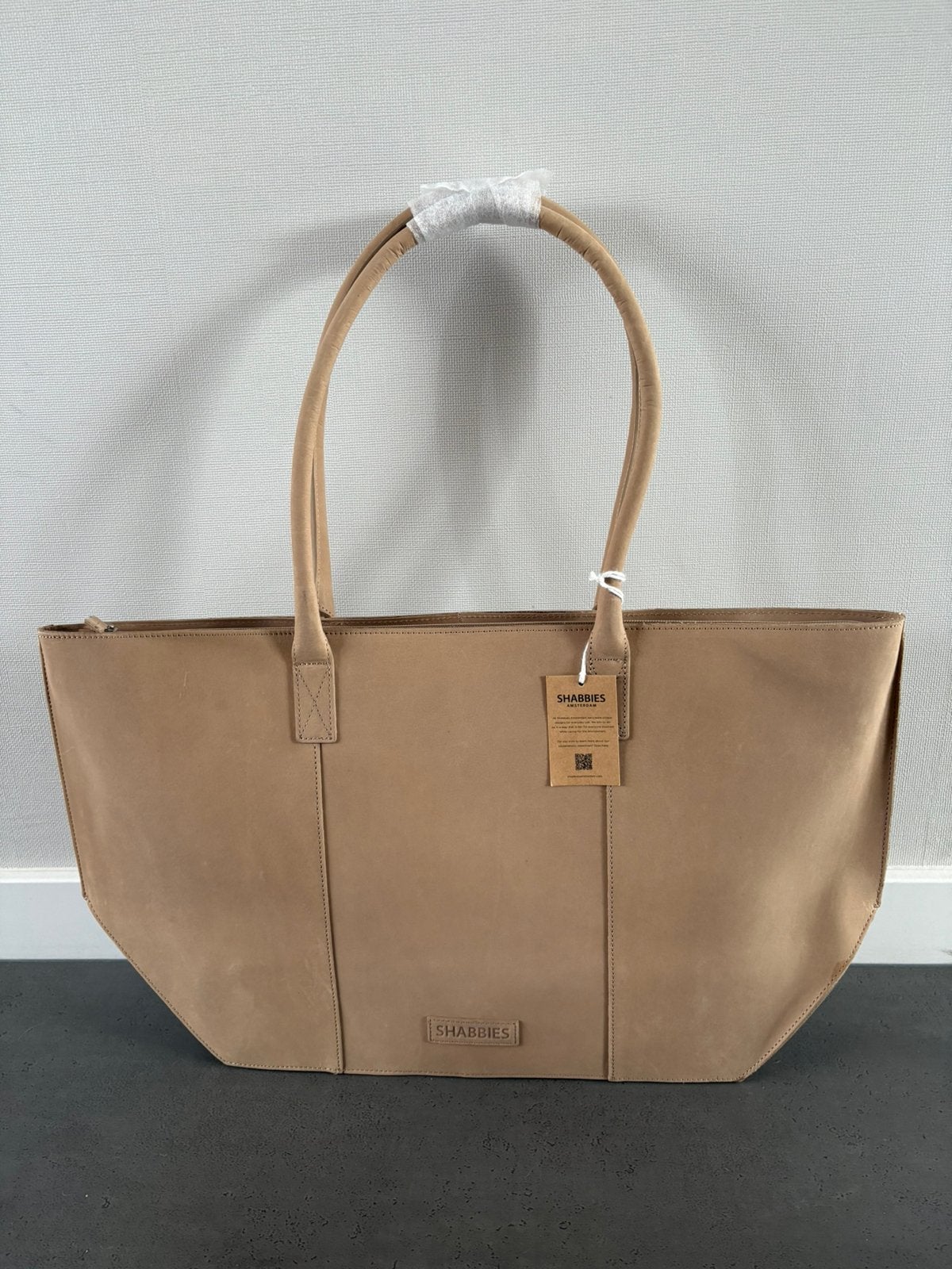 Limited edition Shabbies schoudertas - echt leer, 40 tot 60 cm, Beige, Nieuw, 35 tot 55 cm