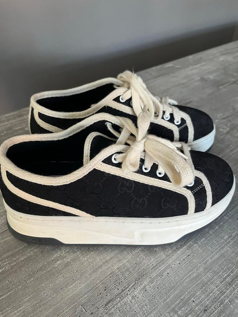 Gucci GG Canvas Sneakers Zwart, Kleding | Dames, Ophalen, Zo goed als nieuw, Zwart, Sneakers of Gympen