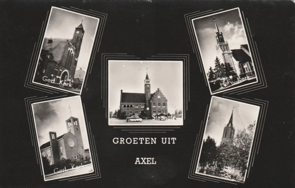 AXEL Kerken Groeten, Verzamelen, Ansichtkaarten | Nederland, Verzenden, 1960 tot 1980, Ongelopen, Zeeland