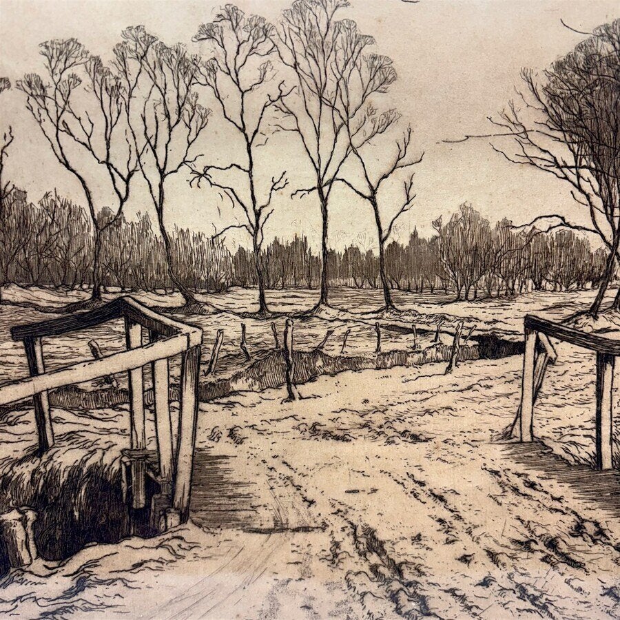 Johan Hemkes (1894-1988), 'Zandweg in Westerwolde', Ophalen of Verzenden