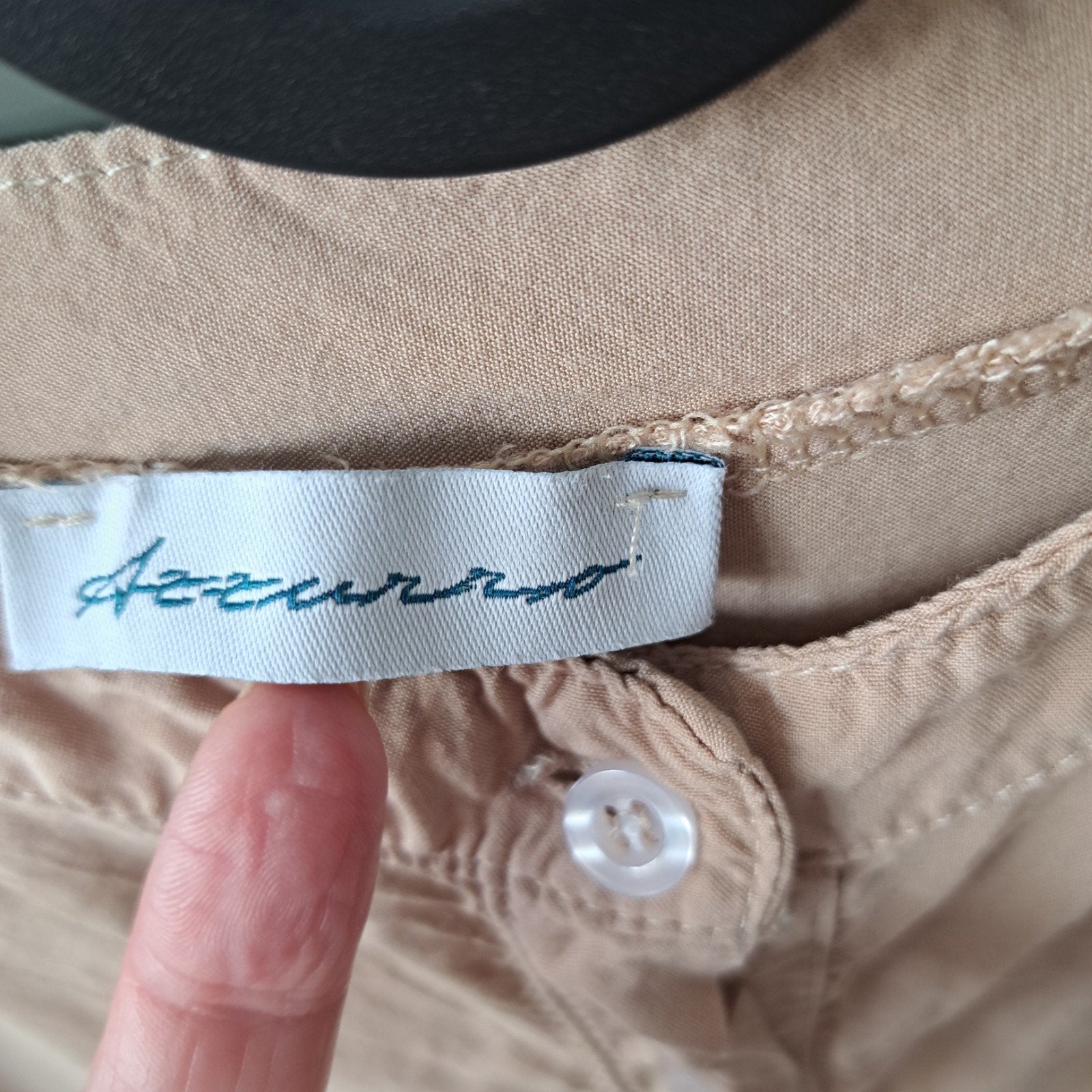 Luchtige zomerjurk met langere achterkant - Maat 42, Azzurro, Beige, Maat 42/44 (L), Ophalen of Verzenden