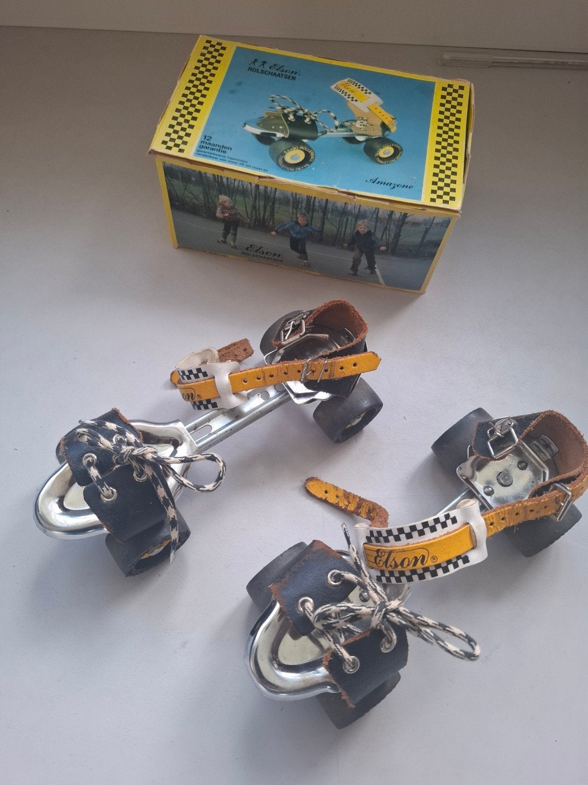Vintage Elson rolschaatsen - Amazone model met doos, Ophalen of Verzenden, Gebruikt