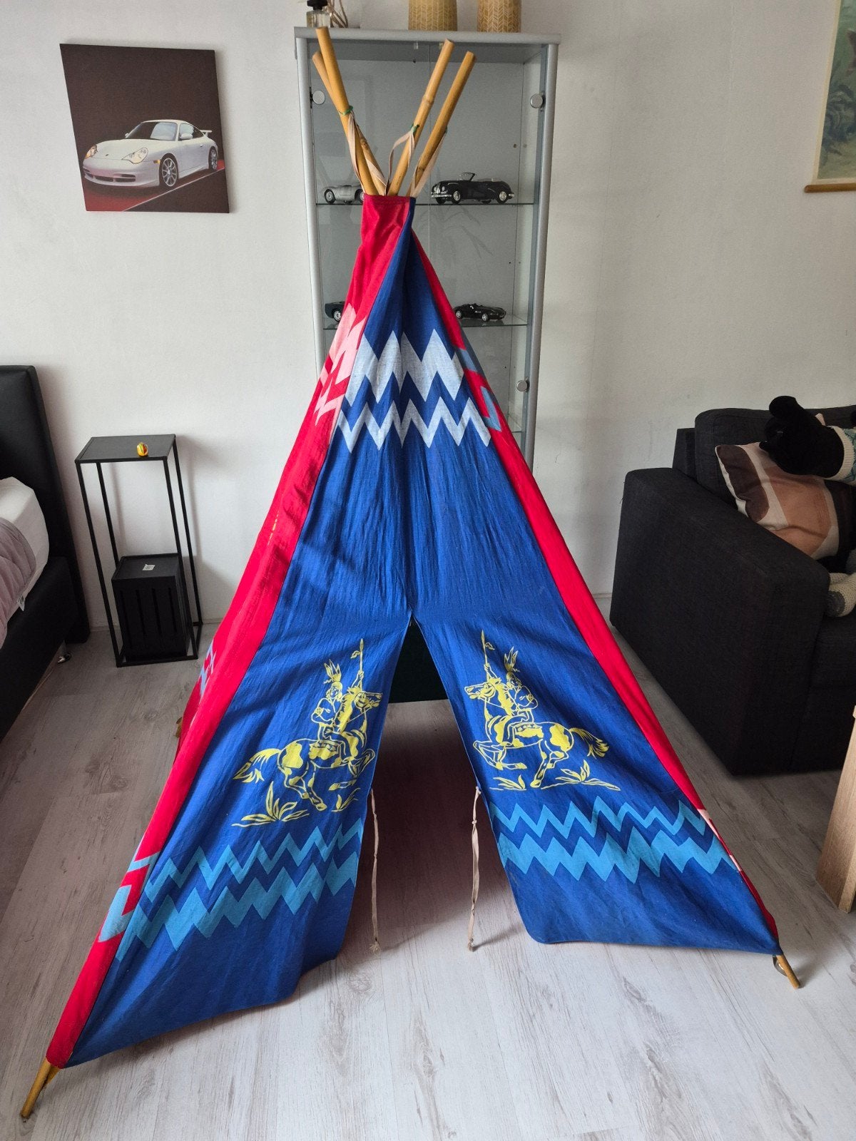 Tipi speeltent voor kinderen - Rood/Blauw, Ophalen, Gebruikt