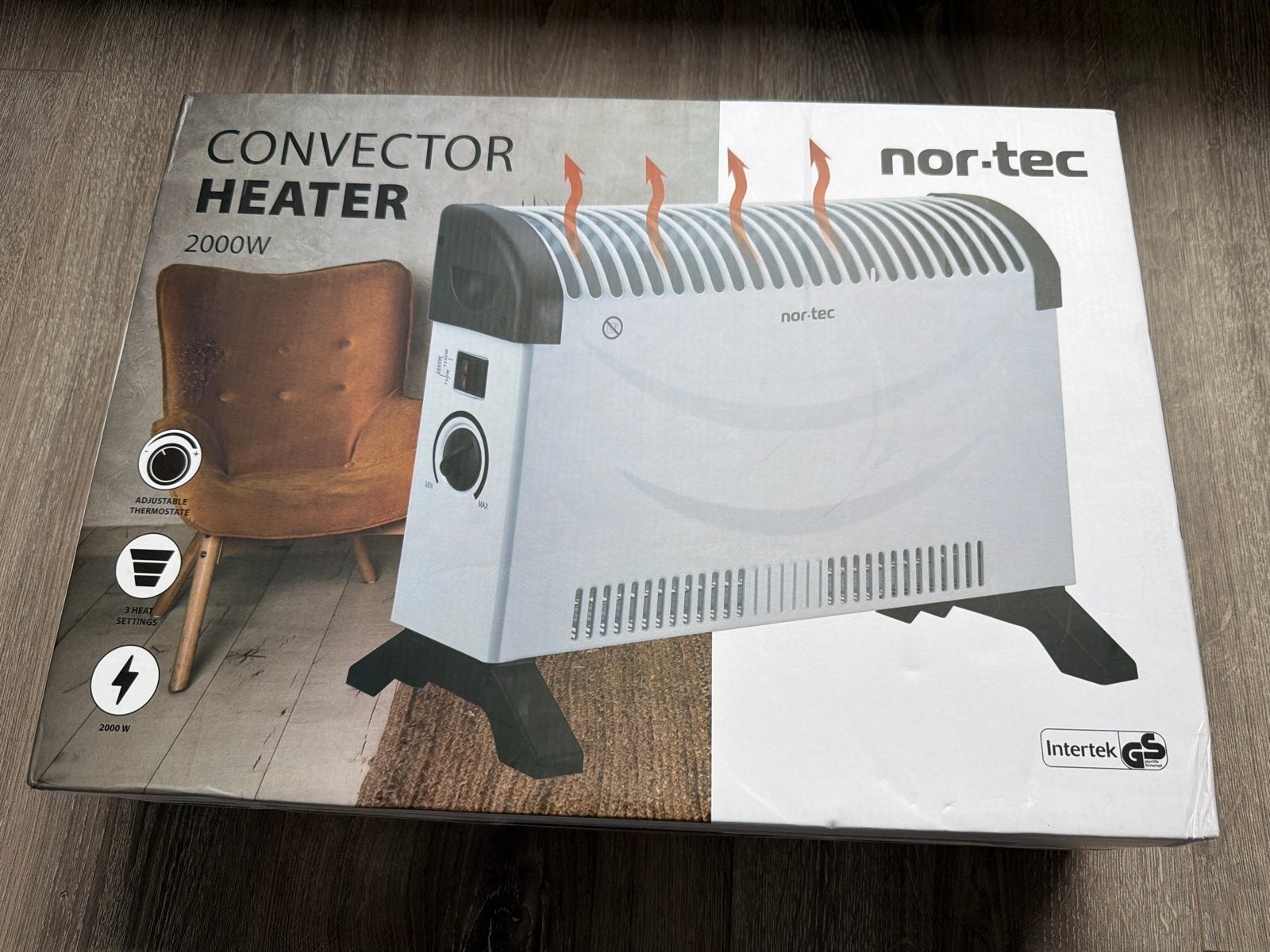 Nor-Tec Convector Kachel 2000W - Nieuw in doos, Tafel- of Grondventilator, Verwarmen, Minder dan 60 m³, Nieuw