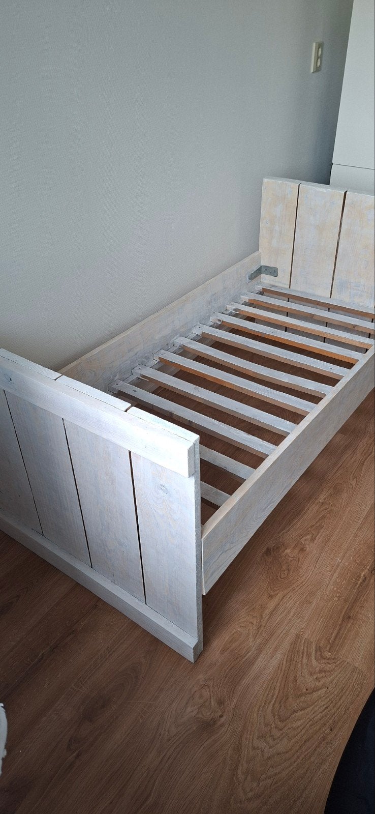 Steigerhout kinderbed 140 x 70 cm, Ophalen, Gebruikt, 70 tot 85 cm, 140 tot 160 cm