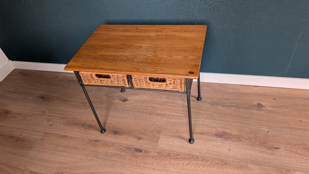 Tafeltje met 2 lades, Huis en Inrichting, Ophalen, Rechthoekig, Minder dan 55 cm, 45 tot 60 cm
