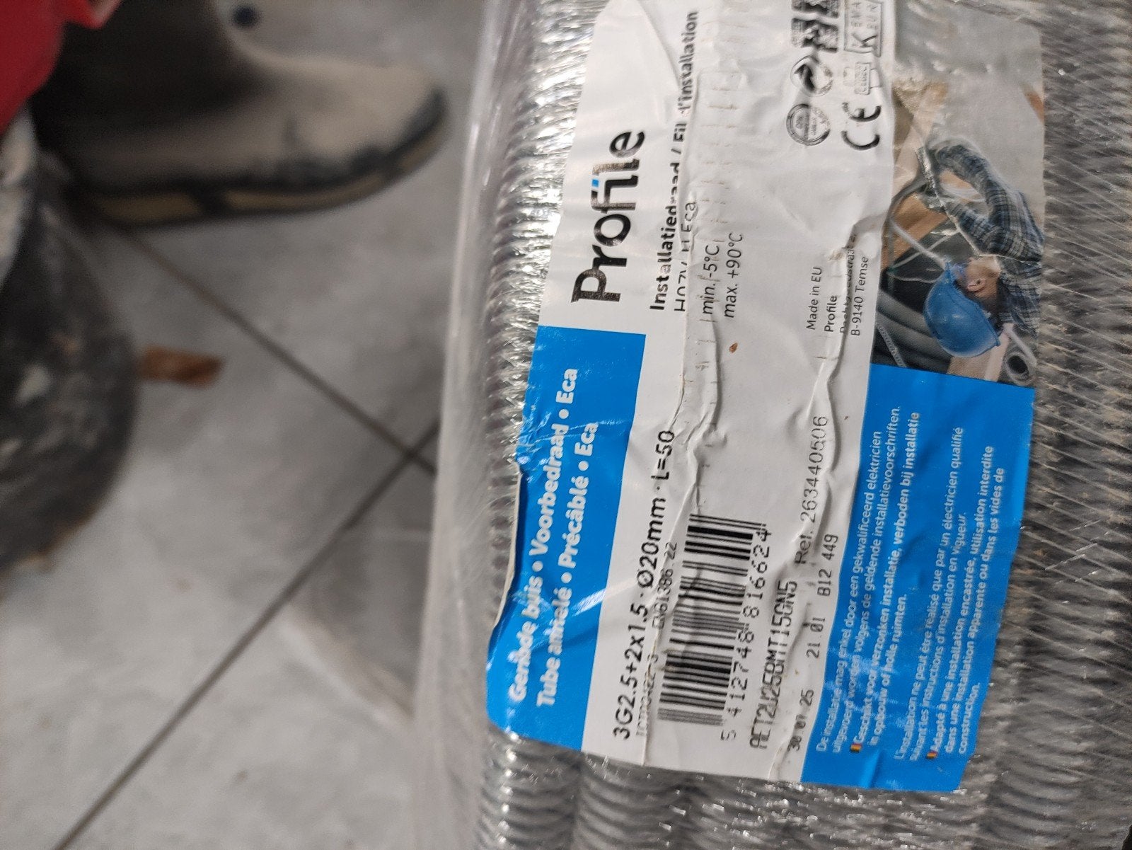 Voorbedrade flexibele buis 3G2.5+2x1.5 - 20mm t=50, Ophalen, Nieuw, Overige merken, Kabel of Snoer