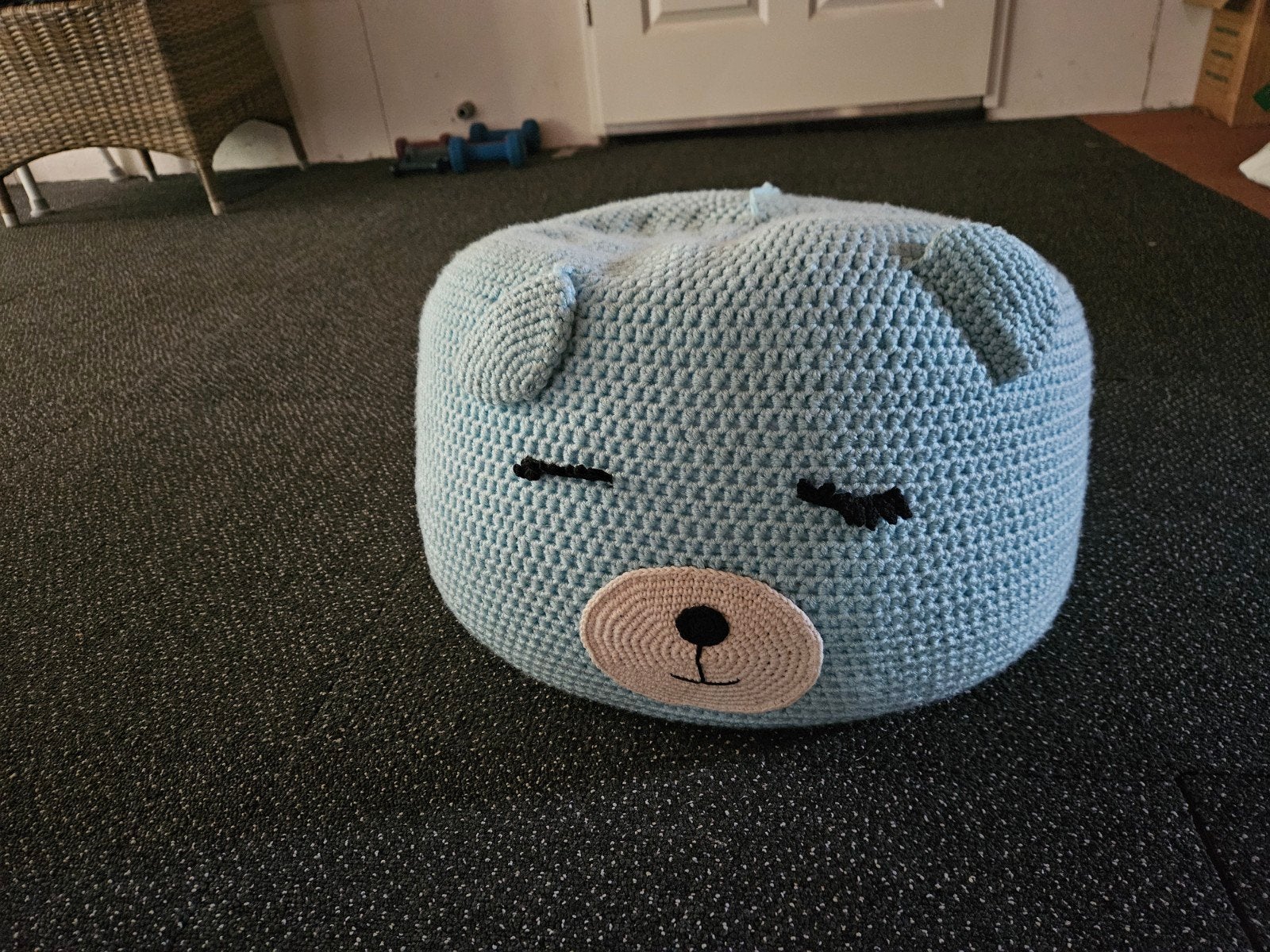 Leuke gehaakte poef voor baby- of kinderkamer, Minder dan 50 cm, Gebruikt, Rond, Minder dan 50 cm