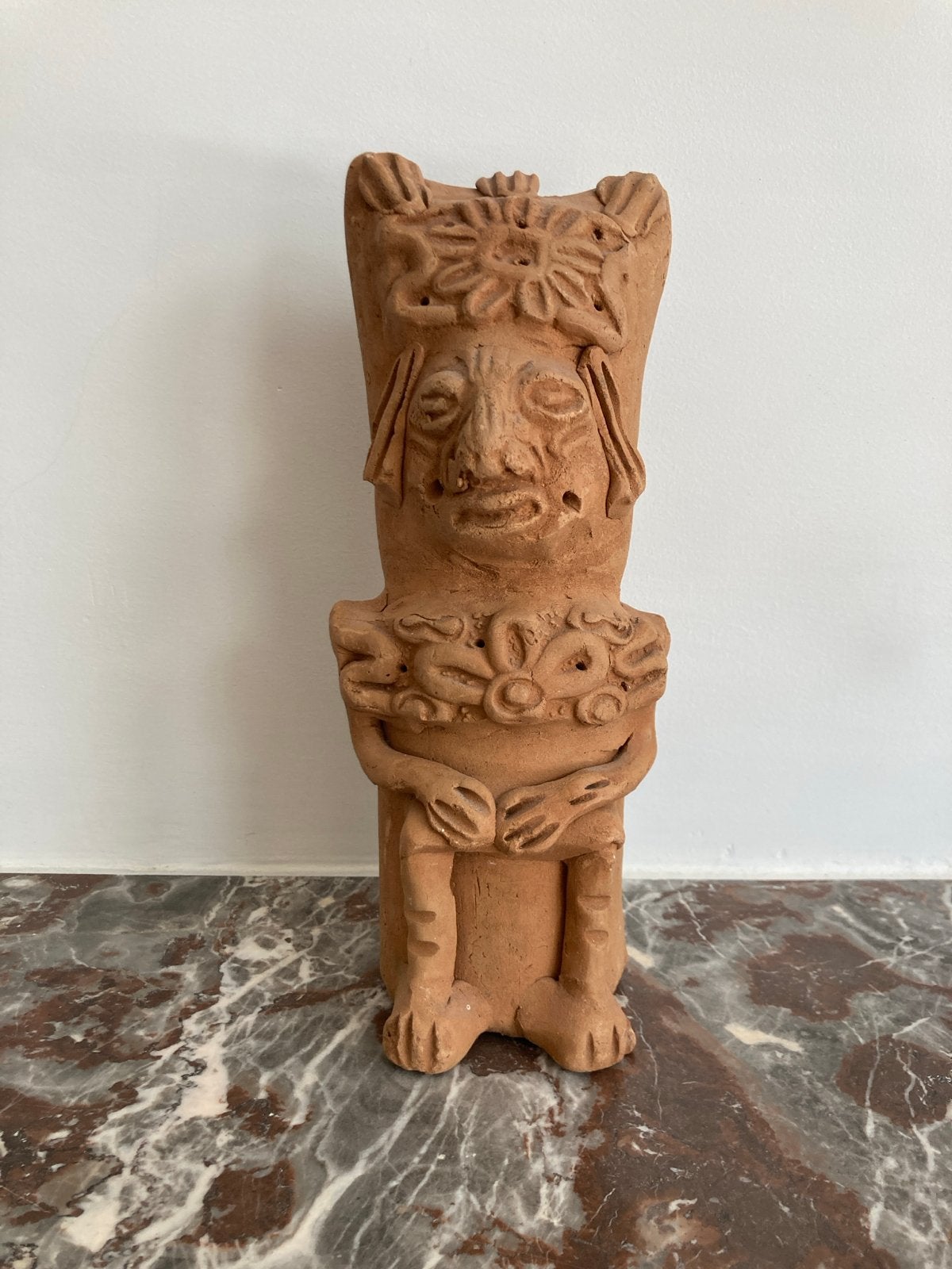 Mexicaans beeld Terracotta ocarina folk style fluit Stijl, Steen/keramiek, Handgemaakt, Ophalen of Verzenden, Beeld