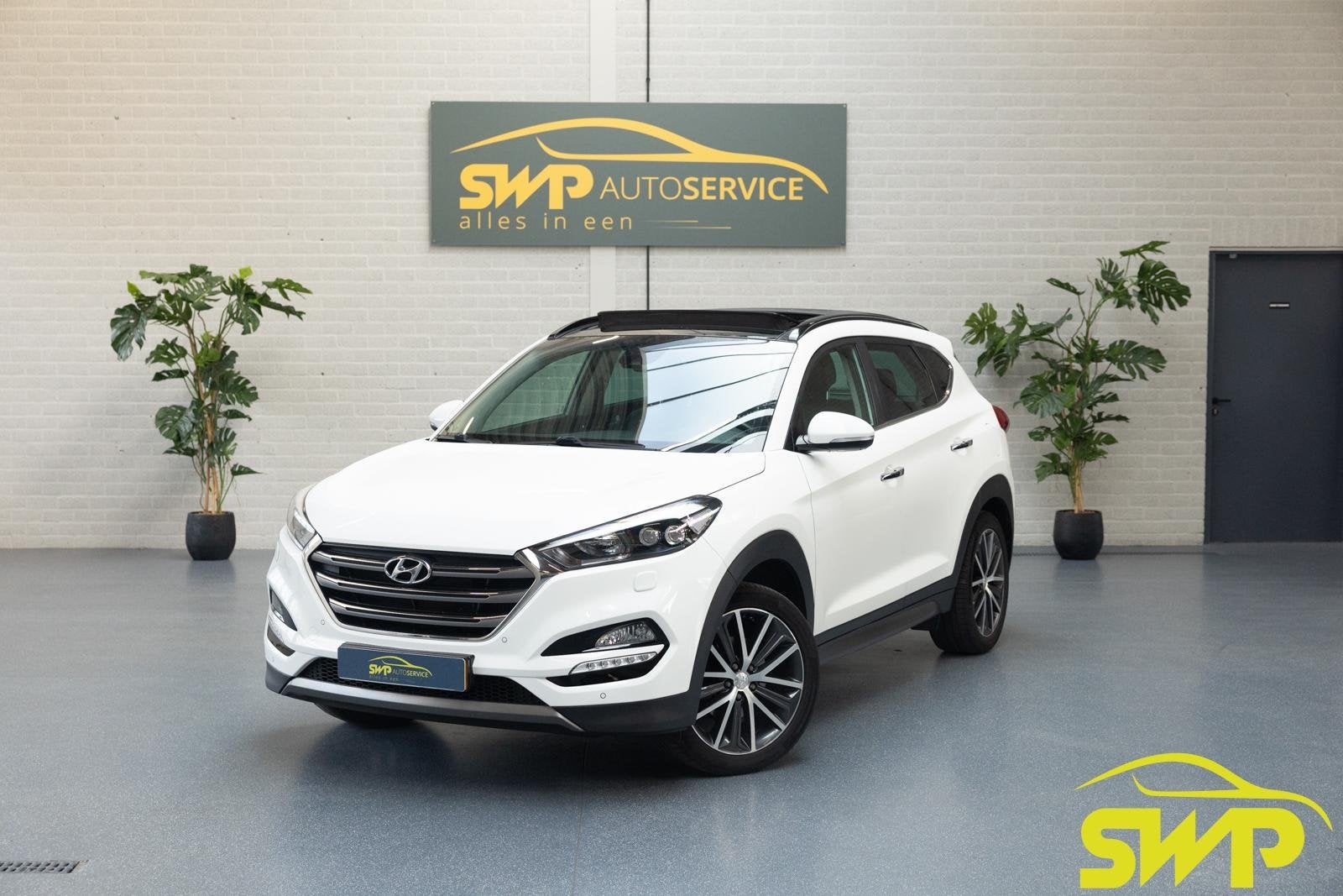 Hyundai Tucson 1.6 T-GDi Premium | 1900kg trekgewicht | Pano, Auto's, Voorwielaandrijving, Gebruikt, 4 cilinders, Wit