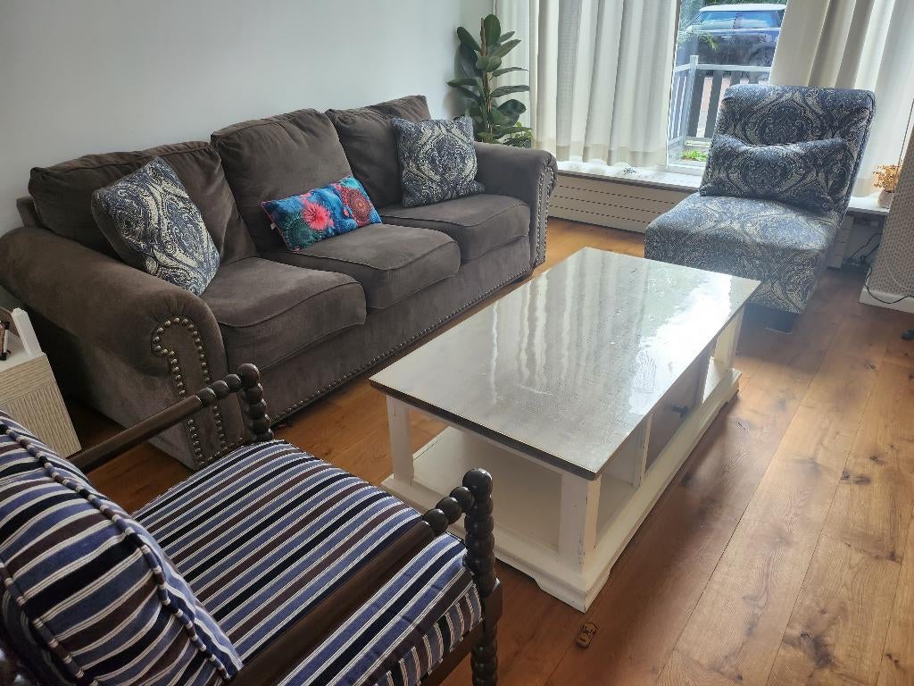 Sofa set of 5, 150 tot 200 cm, 75 tot 100 cm, Zo goed als nieuw, 3 + 1 + 1