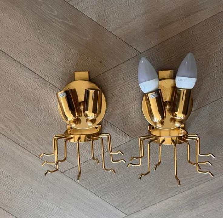 PAOLO VENINI vintage Italiaanse design wandlampen, Antiek en Kunst, Ophalen of Verzenden, Lamp, Metaal