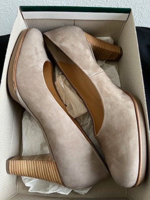 Paul Green pumps model 2891-555 nubuk truffel suede leer hak, Pumps, Verzenden, Beige, Zo goed als nieuw