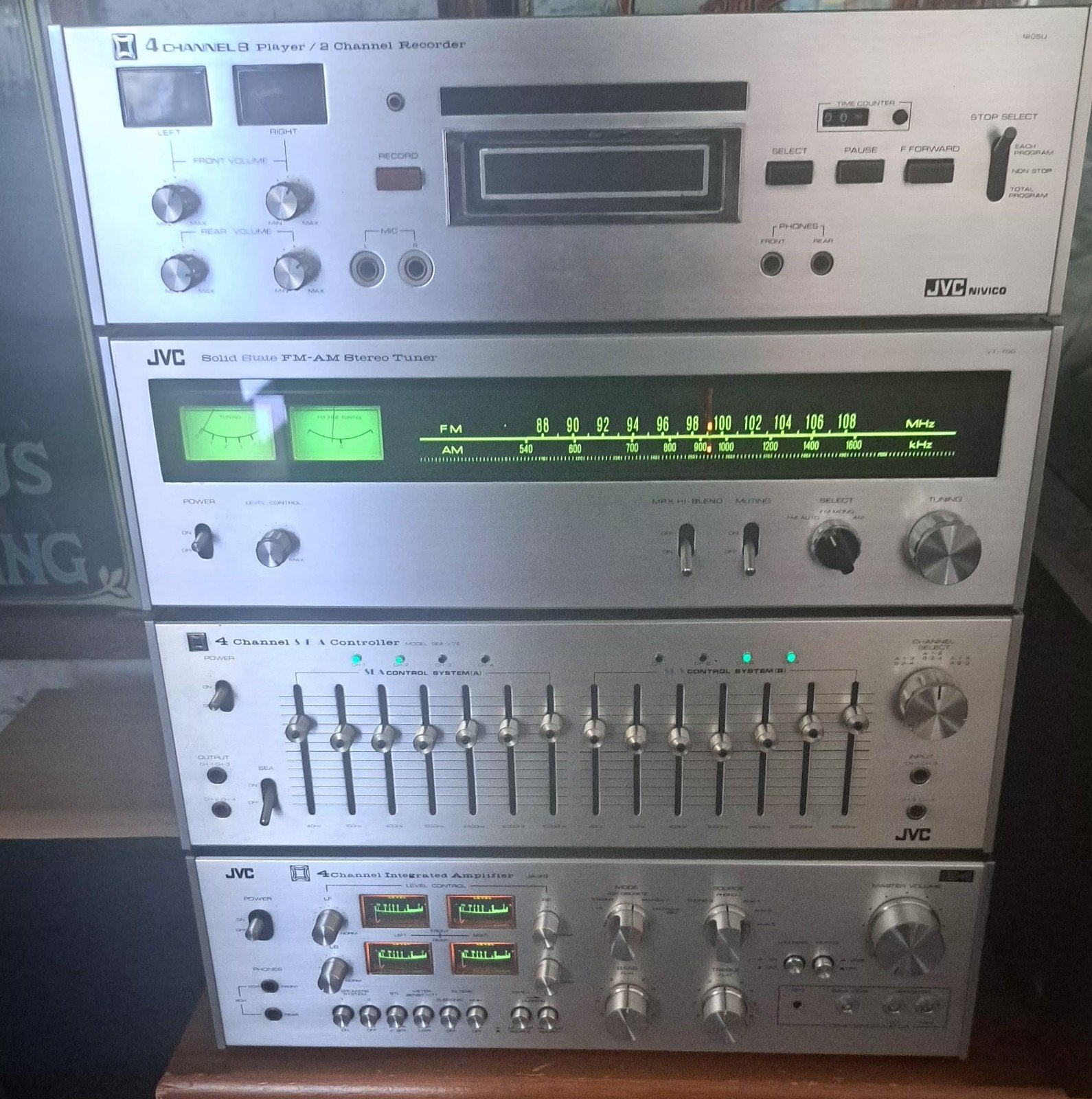 JVC Vintage Hifi Set: Quadrofonie, Top Set, Q8, 4 Channel, Ophalen, Tuner of Radio, JVC, Losse componenten