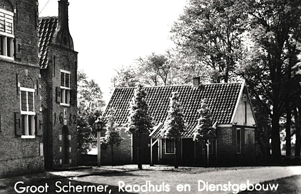700817	Grootschermer	Raadhuis	NH jr 30	Gelopen met postzegel, Ophalen of Verzenden, 1920 tot 1940, Gelopen, Noord-Holland