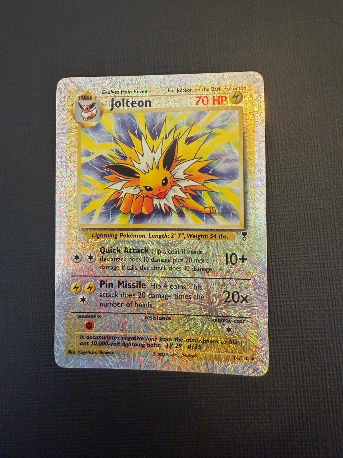 Jolteon legendary collection reverse holo, Hobby en Vrije tijd, Ophalen, Zo goed als nieuw, Losse kaart, Foil