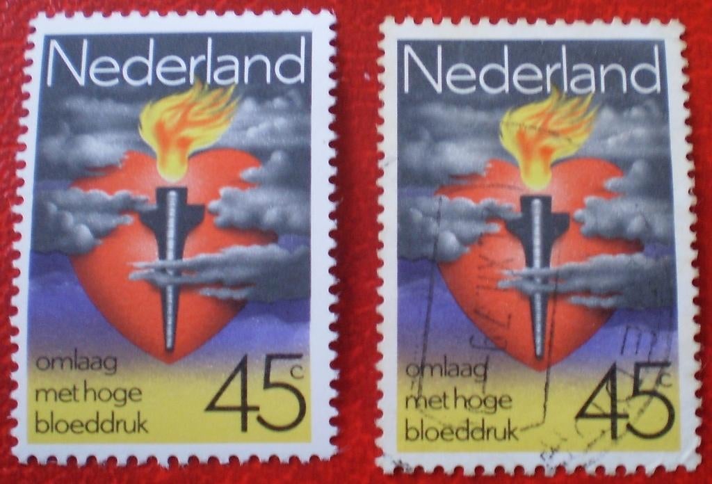 NL - Omlaag met Hoge Bloeddruk - 1x Postfris / 1x Gestempeld, Verzenden, Na 1940, Postfris