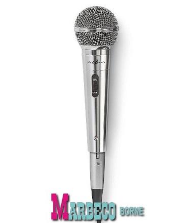Dynamische microfoon vocaal XLR metaal zilver incl. 5m kabel, Nedis, Nieuw, Info@marbeco.nl, Zangmicrofoon