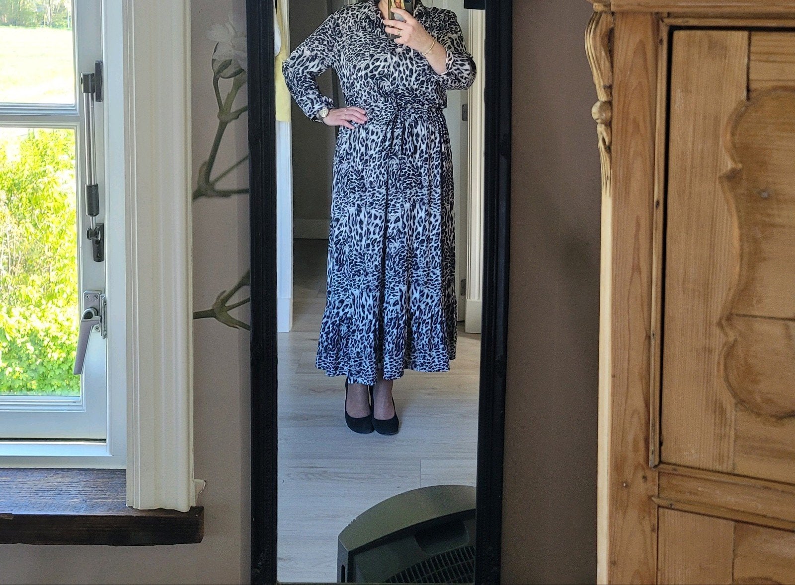 Mooie jurk ladress la dress mt l xl, Verzenden, Zwart, Maat 46/48 (XL) of groter, Zo goed als nieuw