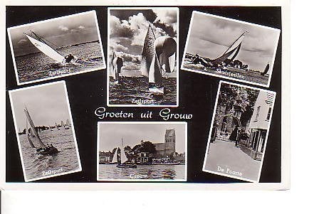 Ansichtkaart 	Grou / Grouw	6-luik, Verzenden, 1960 tot 1980, Gelopen, Friesland