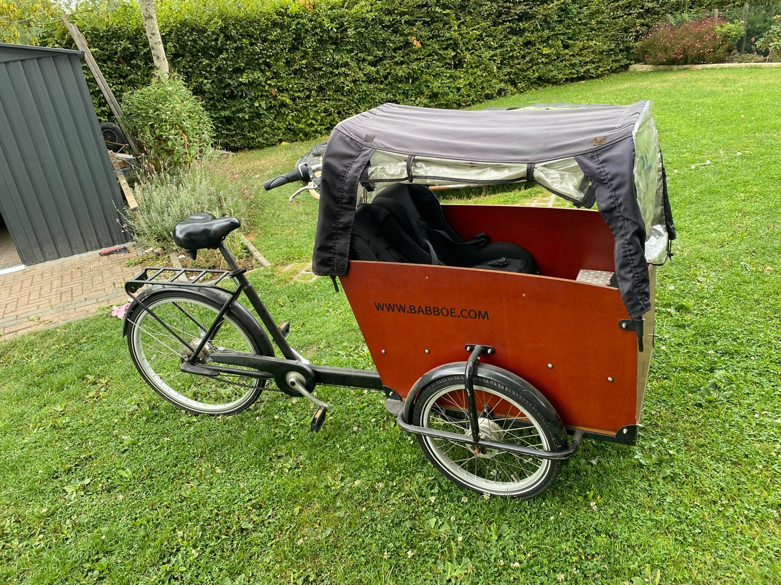 Babboe Big bakfiets met huif, 4 kinderen of meer, Gebruikt, Huif, Trommelrem