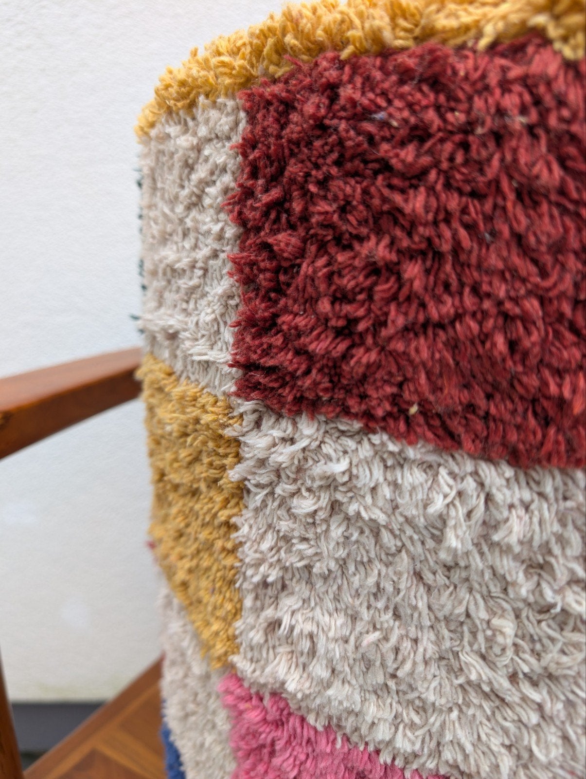 Poef Berber Colorblocking, Huis en Inrichting, Minder dan 50 cm, 7424HG, Diba Design, Rond