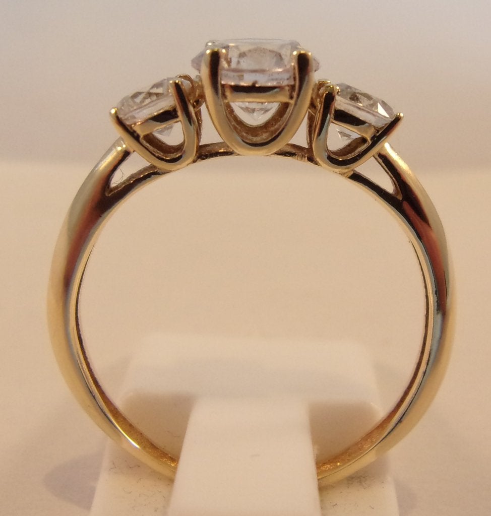 Damesring, maat 17, 14 karaat goud, z.g.a.n., Sieraden, Tassen en Uiterlijk, Ringen, Verzenden, Zo goed als nieuw, 17 tot 18, Met edelsteen