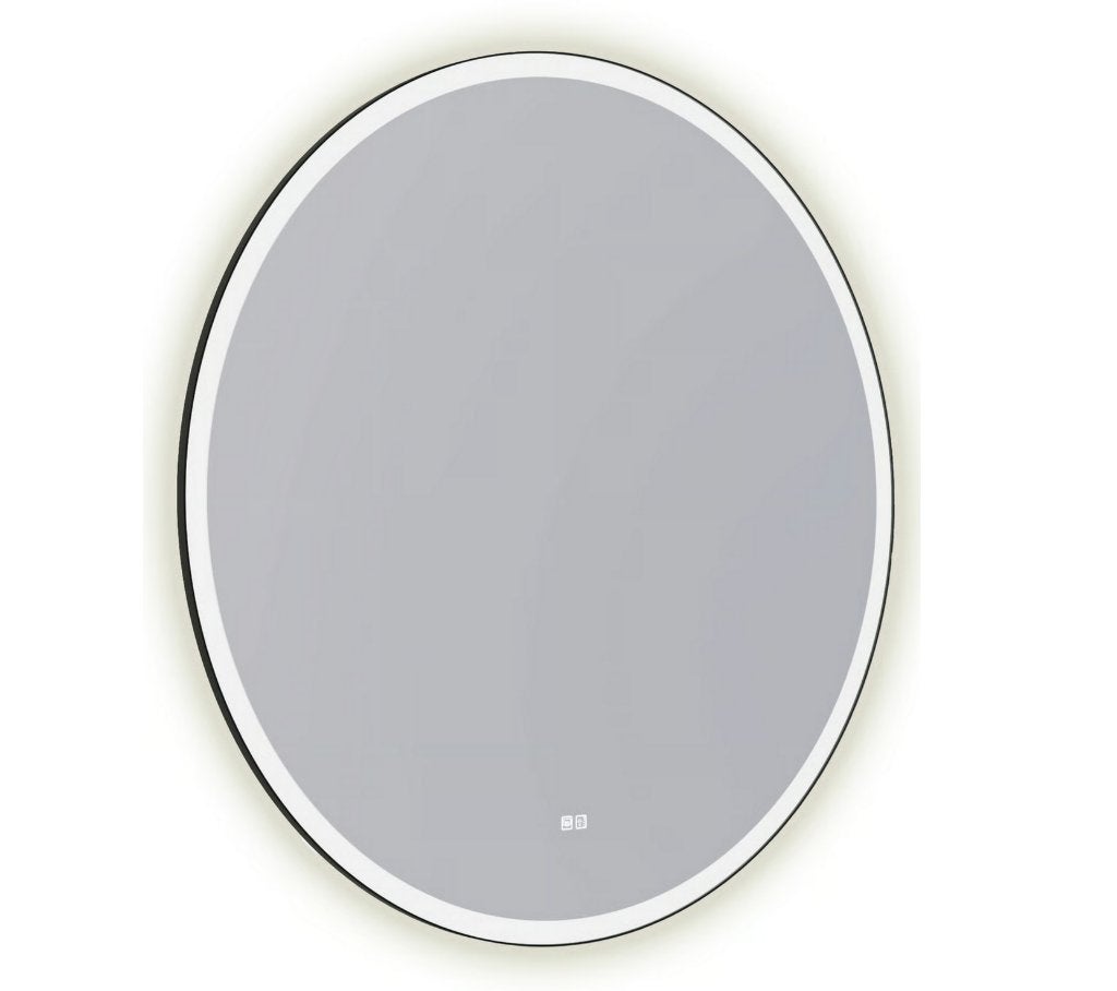 Primabad ronde badkamerspiegel (2x) M01 60 cm mat zwart LED, 100 tot 150 cm, Overige typen, Nieuw, Ophalen of Verzenden