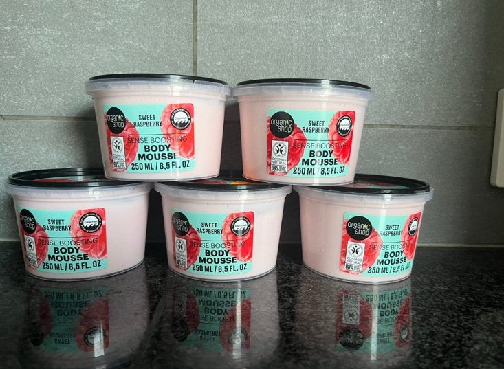 NIEUW - 5 st. body mousse Organic shop sweet raspberry, Ophalen of Verzenden, Nieuw, Overige typen
