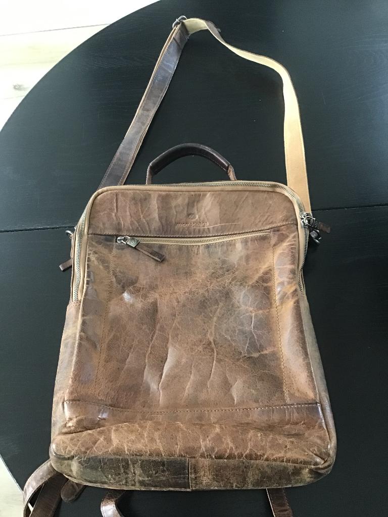 Leren tas van micmacbags, Overige merken, Gebruikt, 25 tot 40 cm, Ophalen of Verzenden