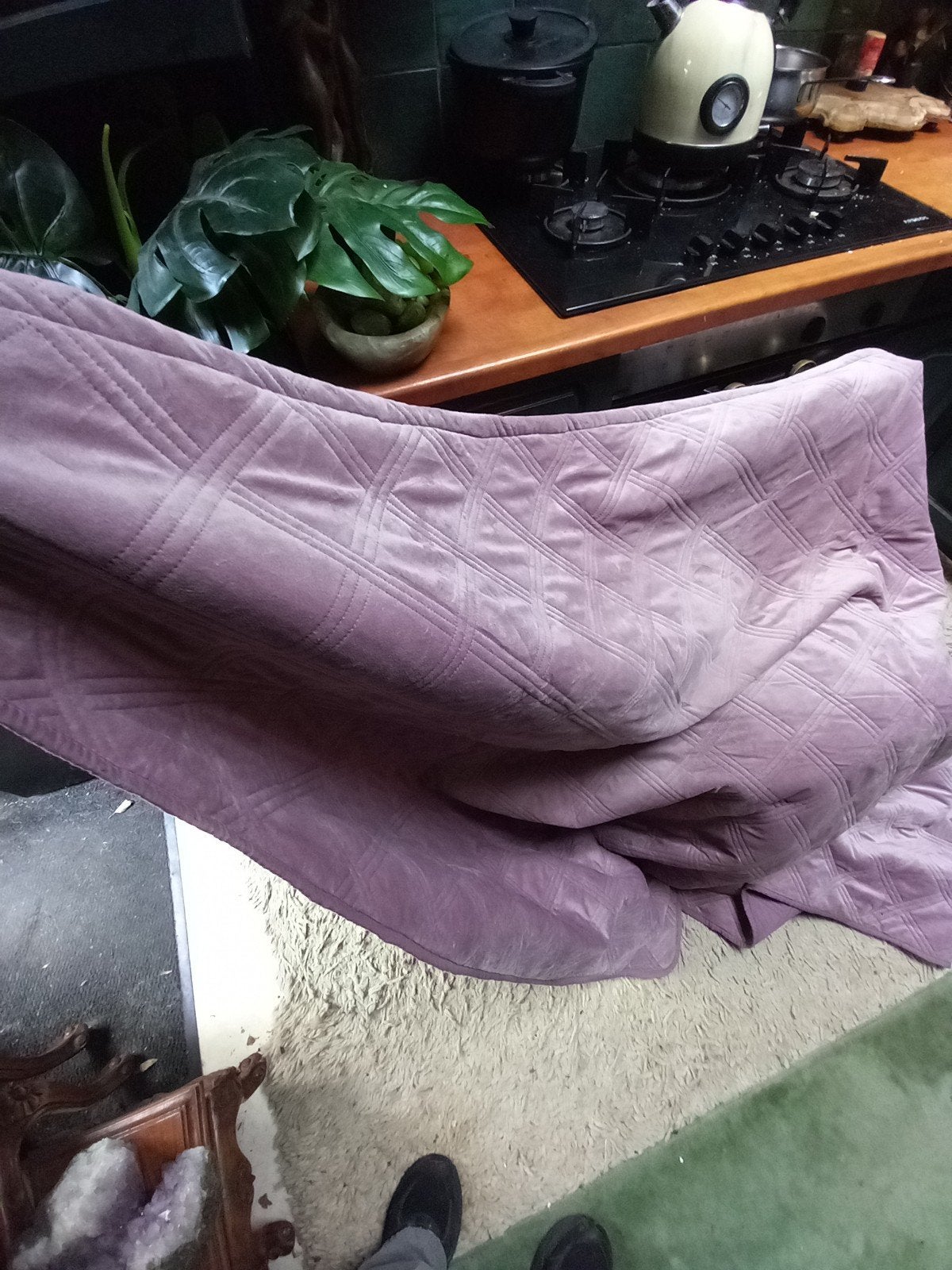 Sprei 240 cm x 150 cm, Gebruikt, Eenpersoons, Paars, Ophalen of Verzenden