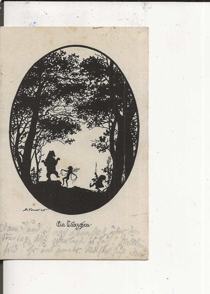 Een dansje met de beer silhouet 19-1-1931, Ophalen of Verzenden, 1920 tot 1940, Gelopen, Overige thema's