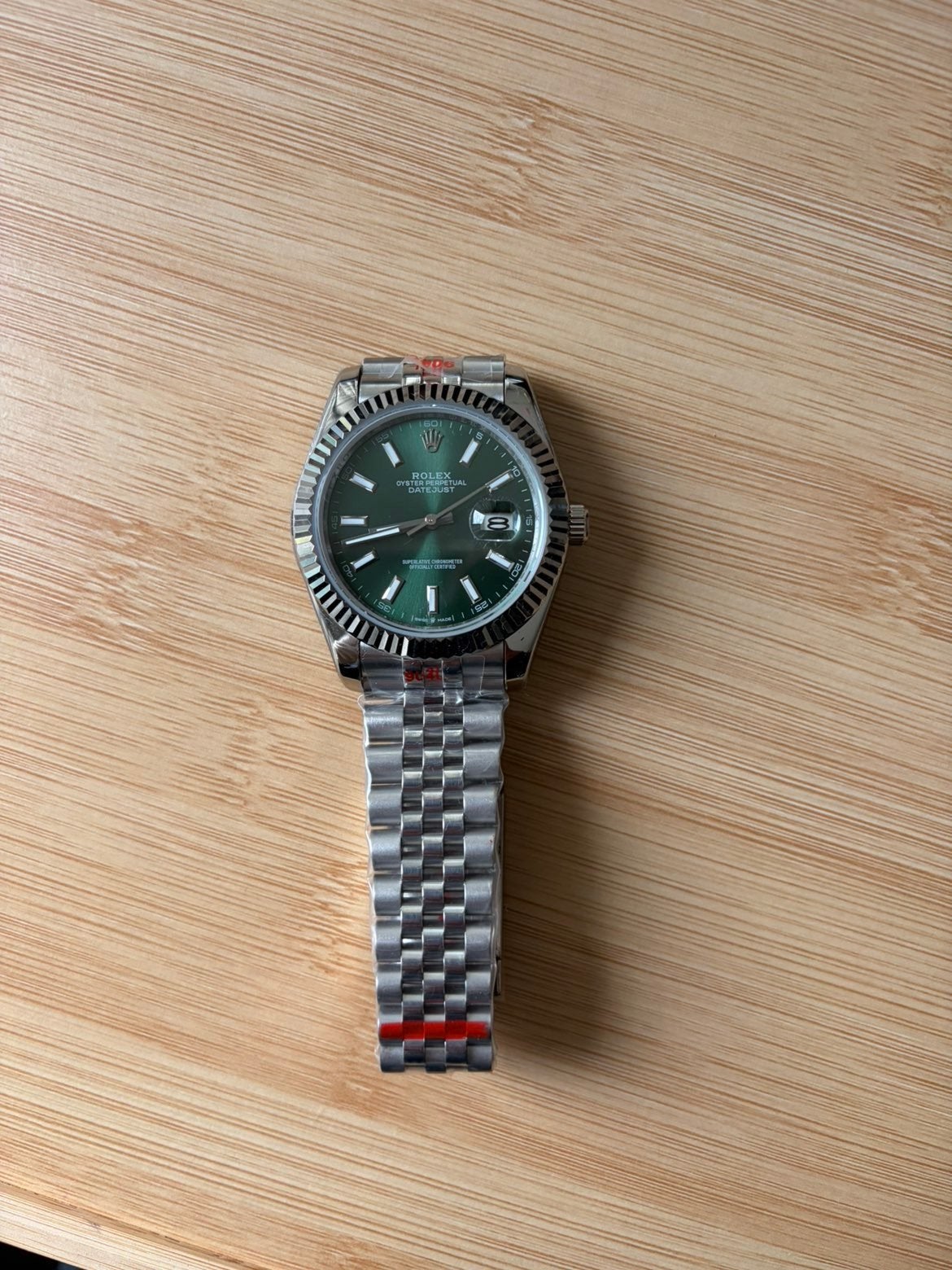 Datejust mint green 41mm, Overige merken, Staal, Staal, Verzenden