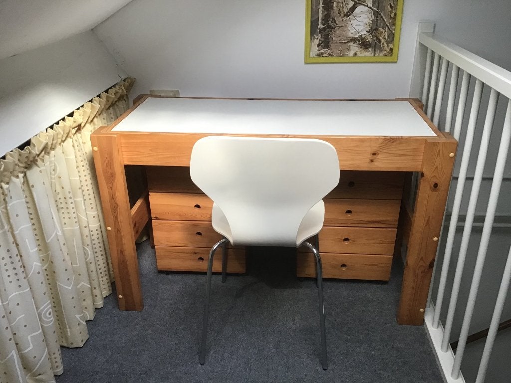 Bureauset (bureau + 2 ladenblokken + stoel), 120 cm, Hout, Zo goed als nieuw, 55 cm